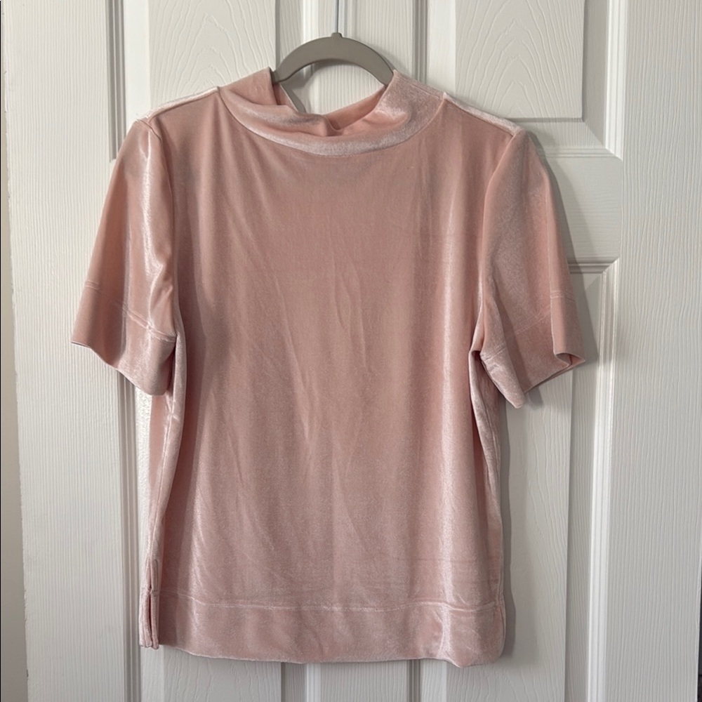 Anthropologie Velvet Chic Pink Short Sleeve Top